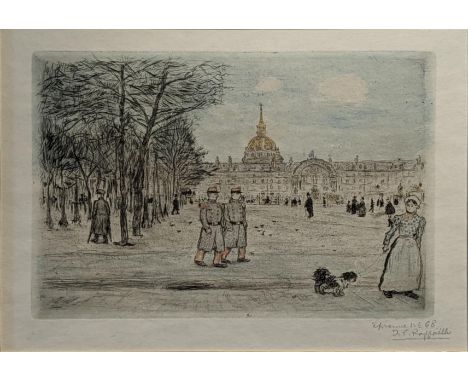 Jean-Francois Raffaile (French, 1850â€“1924), Les Invalides, 1894, drypoint with aquatint, on Japan, fifth (final) state, sig