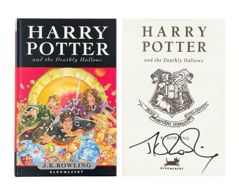 (Signed) ROWLING, J.K. 'Harry Potter and the Deathly Hallows,' First edition, flat signed by marker to title page at 'The Ind
