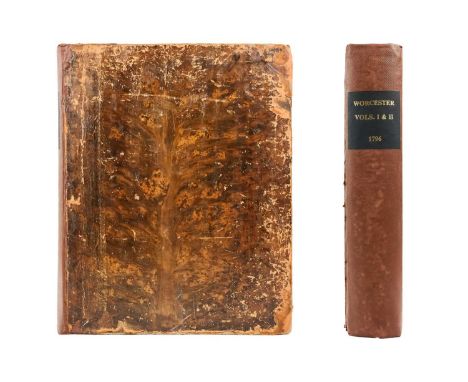 GREEN, Valentine. 'The History and Antiquities of the City and Suburb of Worcester,' Two vols bound in rebacked full calf, fi
