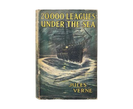 Jules Verne 20,000 Leagues Under the Sea Early reprint, original embossed pictorial cloth vg, clipped dj, Veryan School stamp