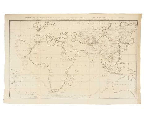 BARROW John (1796) A General Chart, on Mercator's Projection, to shew the track of the Lion and Hindostan from England to the