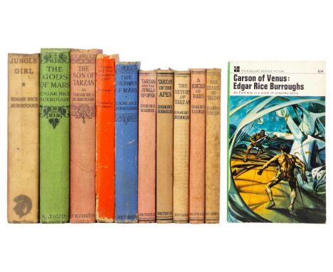 Burroughs, Edgar Rice Eleven titles. 'Jungle Girl,' first edition, original cloth with sun bleaching to back strip, bumped wi