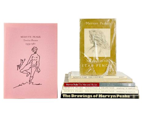 PEAKE, Mervyn Eight works 'Twelve Poems 1939-1960,' first edition, greyish pink Royal Cornwall card pictorial wrappers, title