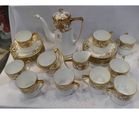 Noritake cream and gilt coffee set