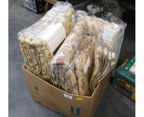 As new packaged pair of luxurious pencil pleat curtains, 259 cm wide x 228 cm drop, with valance, pelmet and tiebacks