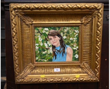 Oil on canvas portrait signed Alderman, in gilt frame, +/- 50 cm x 56 cm