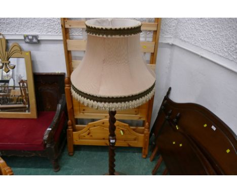 Oak barley twist standard lamp