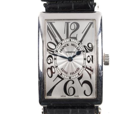 A FRANCK MULLER LONG ISLAND 1000SC WRISTWATCHWith 18ct white gold 30 x 43mm rectangular case, signed white dial with black Ar