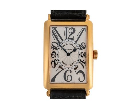 A FRANCK MULLER LONG ISLAND 1000SC WRISTWATCHWith 18ct yellow gold 30 x 43mm rectangular case, signed white dial with black A