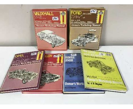 Six Haynes Owners' Workshop Manuals : Chrysler Alpine (no ref), Opel Kadett (395), Ford Capri II 1600 & 2000 (283), Vauxhall 