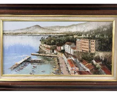 Dallas K Taylor : Continental harbour scene, oil on board, signed, framed.