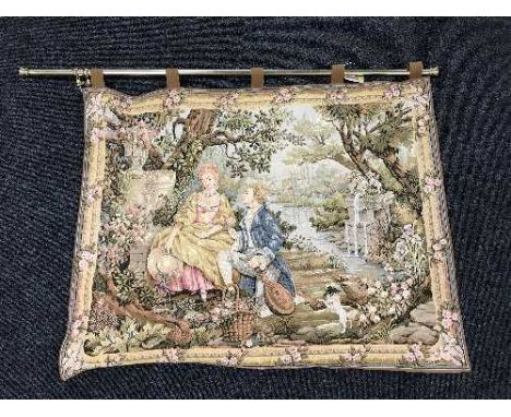 A hanging tapestry "lovers in a garden" 