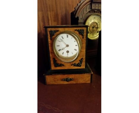 Group of 5 clocks including Ansovia gingerbread clock, 2 edwardian clocks, 1 Smiths, 1 German clock. All clocks &amp; baromet