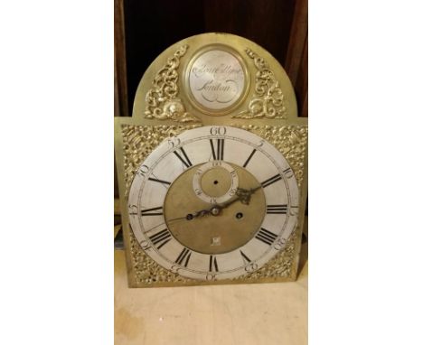 A good 18th century 8 day brass dial clock movement by Edgar Edlyne, London. All clocks &amp; barometers are offered for sale