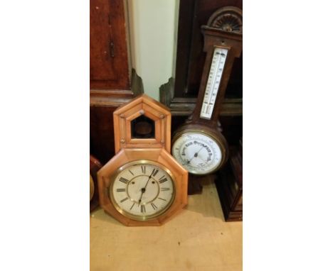 A striking wall clock in pale case. All clocks &amp; barometers are offered for sale as seen, Stag Auctions make no claims as