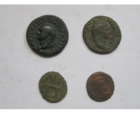 MIXED LOT OF FOUR ROMAN SESTERTIUS TYPE COINS 