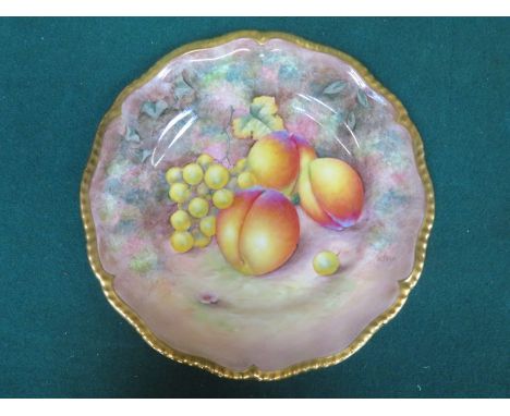 ROYAL WORCESTER FRUIT DECORATED CERAMIC PLATE, SIGNED TELFORD, DIAMETER APPROXIMATELY 24cm 