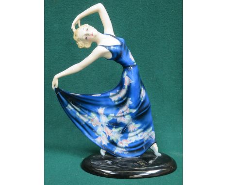 GOLDSCHEIDER ART DECO HANDPAINTED FIGURINE (AT FAULT), APPROXIMATELY 33cm HIGH 