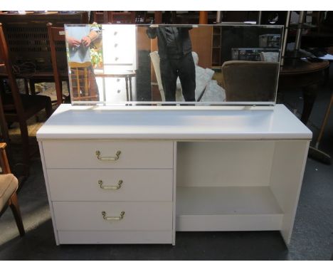 MODERN MELAMINE MIRROR BACK DRESSING TABLE 