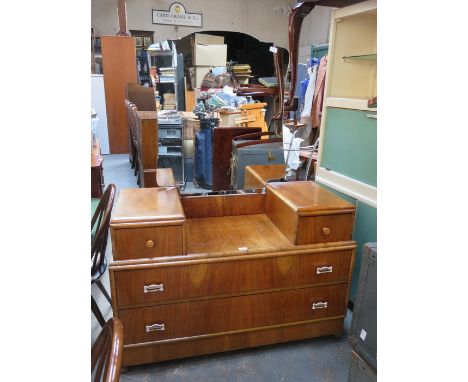 ART DECO STYLE WALNUT VENEERED DRESSING TABLE 