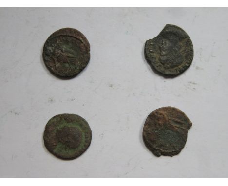 MIXED LOT OF FOUR ROMAN SESTERTIUS TYPE COINS 
