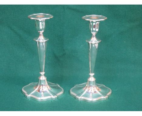 PAIR OF WALKER & HALL HALLMARKED SILVER CANDLESTICKS, SHEFFIELD ASSAY, APPROXIMATELY 25cm HIGH 