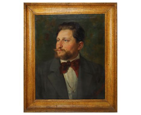 Onofrio Tomaselli (Bagheria 03/01/1866-Palermo 21/01/1956)  - Portrait of a Gentleman, nineteenth century 56x45 cm, framed 66