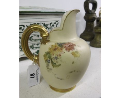A Royal Worcester Blushware Jug, shape 1094, date code for 1895. 13cm. 