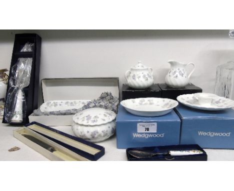 A Quantity of Items to Include a Wedgwood Candlestick, a Wedgwood Jug, Sugar Bowl, a Royal Worcester Cake Slice etc (9).