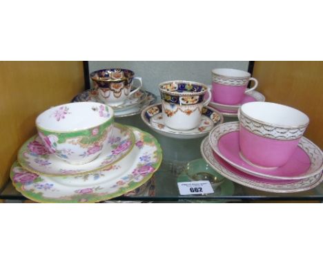 A Good Collection of Old Cups & Saucers, & Trios.