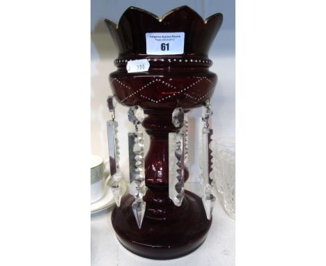 A Ruby Glass & Enamelled Lustre.