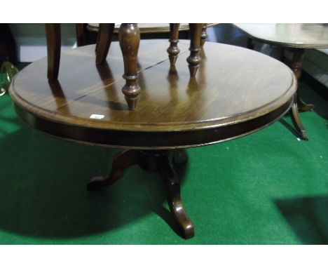 A Victorian Mahogany Tilt Top Breakfast Table  the circular top 121cm diameter, on tripod base, 73cm high