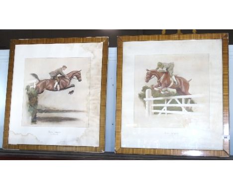 A pair of Coloured Prints after Cecil Alden, entitled 'Show Jumpers' and 'The water Jump and the Gate'