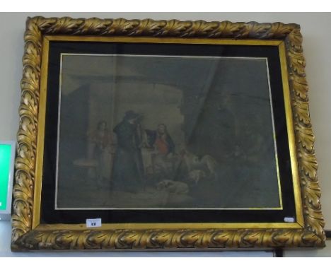 A Very Good Pair of 19th Century George Morland Coloured Prints, in original eglomise glazed and plaster gilt frames. 26.5 x 