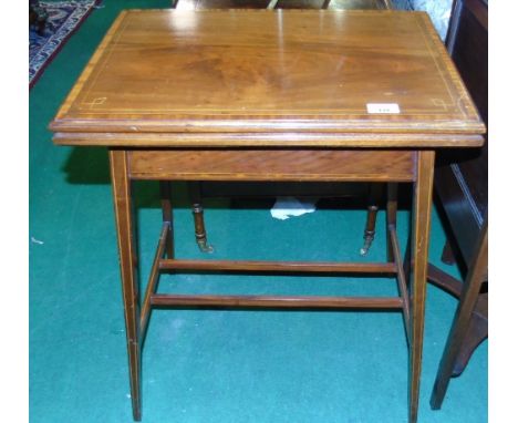 An Edwardian Mahogany Fold Over Card Table, c.1900