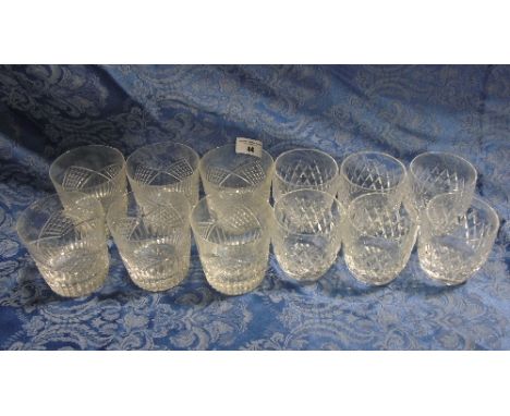 A Set of Six Waterford Crystal Whiskey Tumblers, and six from Tyrone Crystal (12).