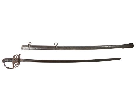 Victorian 1827 pattern Rifle Officers sword, blade etched with crowned strung bugle with possibly ' Lancashire' above and 'Vo