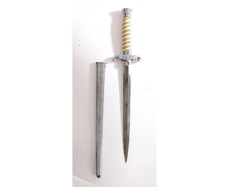 German Third Reich 1935 Pattern Army Officer's Dagger, steel blade with leather buffer pad intact,crossguard with open winged