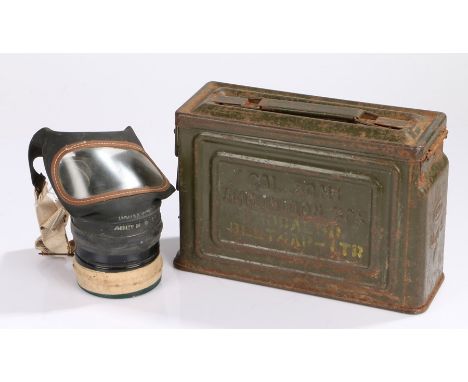 Second World War U.S. M1 .30 calibre machine gun ammunition box by Canco, stamped with the US ordnance flaming grenade symbol