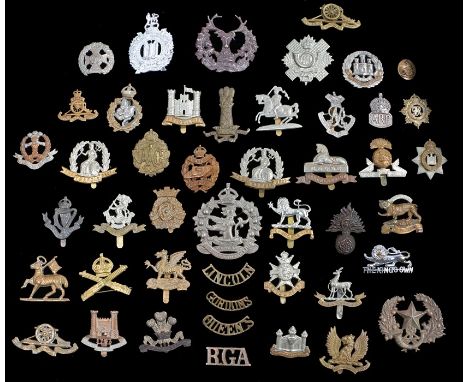 Group of reproduction British army badges, Norfolk Regiment, Queen Marys Army Auxiliary Corps, Royal Warwickshire, Cambridges