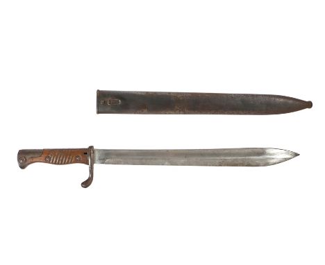 First World War German S98/05 'Butchers Blade ' Bayonet, single edged blade with wide fuller and flat spine, marked on ricass