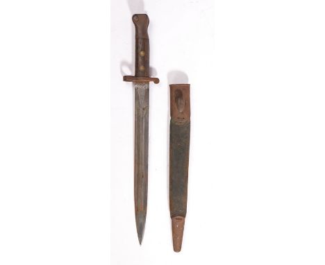 Victorian 1888 Pattern Mk I 2nd Type Bayonet, dated 5 '91, Enfield inspection marks and WD stamp to ricasso, '90' and decommi