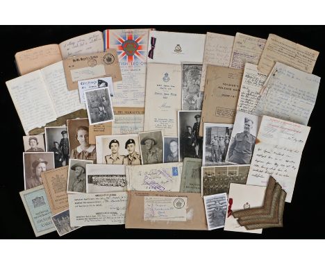 Collection of ephemera relating to a husband and wife who both served in the Second World War, 2044774 Private J. Brisland, o