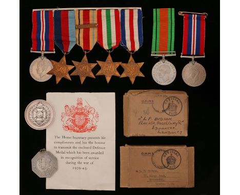 Second World War grouping, 1939-1945 Star, Africa Star with clasp ' 8th Army ', Italy Star, France and Germany Star, 1939-194