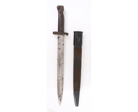 British 1888 pattern Mk.II sword bayonet by Enfield, maker mark and broad arrow on one side of ricasso, Imperial crown over '