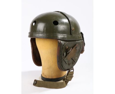 Post Second World War Belgian tank crew helmet, very similar to the wartime U.S. M38 tanker helmet on which it is based