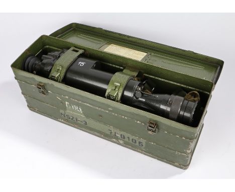 Cold War era Warsaw Pact NSzP-3 Night Vision Image intensifier, serial No. 780105, housed in metal transit case with check li