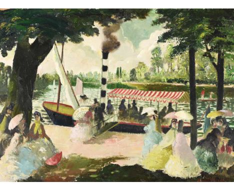 λ&nbspDORIS CLARE ZINKEISEN (BRITISH 1898-1991) THE STEAMBOAT  Signed (lower right) 46 x 60cm (18 x 23½ in.)Provenance: The F