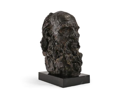 λ SIR JACOB EPSTEIN (BRITISH 1880-1959)  OLD SMITH  Bronze with a black patina  Height: 37cm (14½in.)Conceived in 1922.Proven