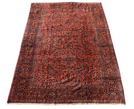 A MOHAJERAN CARPETApproximately 365 x 282cm Condition Report: Some wear to carpet overall. Some small patches of additional w